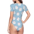 thumbnail image 4 of Gaeub Cartoon Sushi Women'S Short Sleeve One Piece Swimsuit Sexy High-Waisted Bodysuit For Swimming, Beach, Sports - Small, 4 of 9