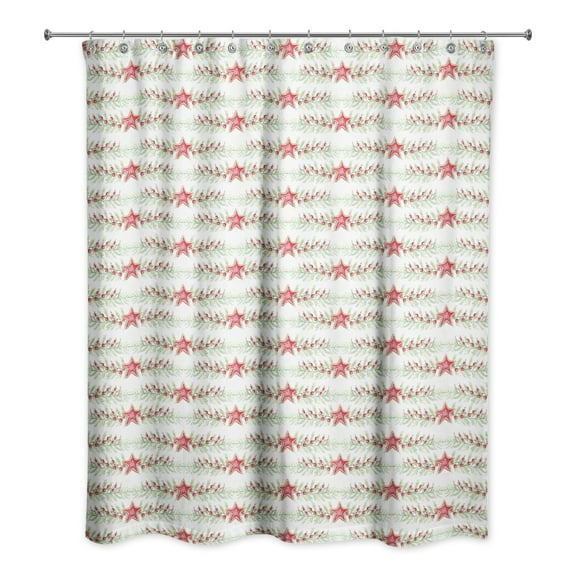 Creative Products Star Holly Pattern 71 x 74 Shower Curtain