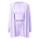 thumbnail image 4 of Conjunto de pijama de 3 piezas para mujer: abrigo con capucha de franela, chaleco y pantalones cortos, ropa de dormir suave y cálida, tallas S-XXXL, ropa de estar por casa para invierno, 4 of 4