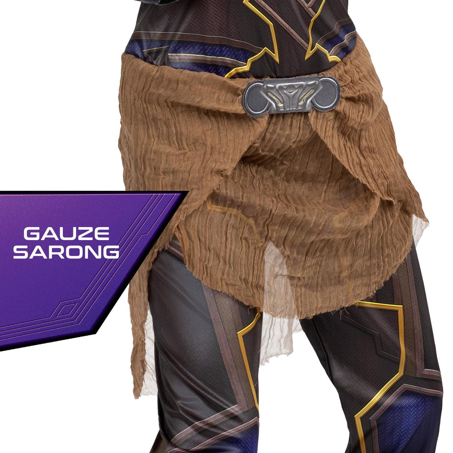 MARVEL'S SHURI YOUTH COSTUME - Combinaison en jersey poly avec paréo, poignets et gantelets