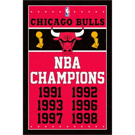 - Chicago Bulls 22.4'' x 34'' NBA Champions Poster - No Size