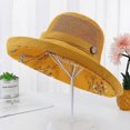 thumbnail image 3 of Hat, Mother's Day Women Cotton Wide Brim Sun Hat Metal Wire Brim Summer UV Protection, 3 of 4