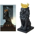 thumbnail image 3 of Nordic Resin Lion Statue with Sculpture Crafts Home Desktop Office Decorations Gift Modern Figurine , Black, 3 of 8