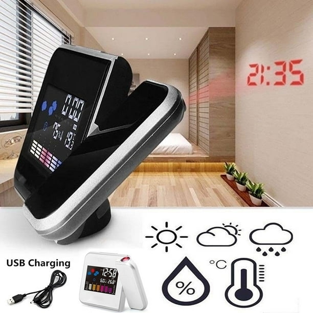 Hightech Digital LED Projector Projection Weather Station Calendar
