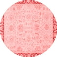 thumbnail image 1 of Ahgly Company Machine Washable Indoor Round Abstract Red Modern Area Rugs, 6' Round, 1 of 4