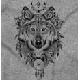 thumbnail image 2 of Geometric Feather Wolf Dreamcatcher Plus Size Crewneck Graphic Tee Shirt Brisco Brands 2X, 2 of 5