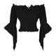 thumbnail image 3 of Sudadera con capucha,Blusa campesina renacentista, top de manga trompeta con hombros descubiertos, top de moda de poliéster, estilo bohemio para mujer, sopatenor, 3 of 9