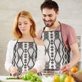 thumbnail image 5 of Black Geometric Flower Diamond Pattern Apron-Garden Aprons for Women with Pockets-Cotton Linen Waterproof Kitchen Cooking Gardening Aprons Adjustable for Kitchen,Cooking,BBQ and Salon 33x27 Inch, 5 of 7