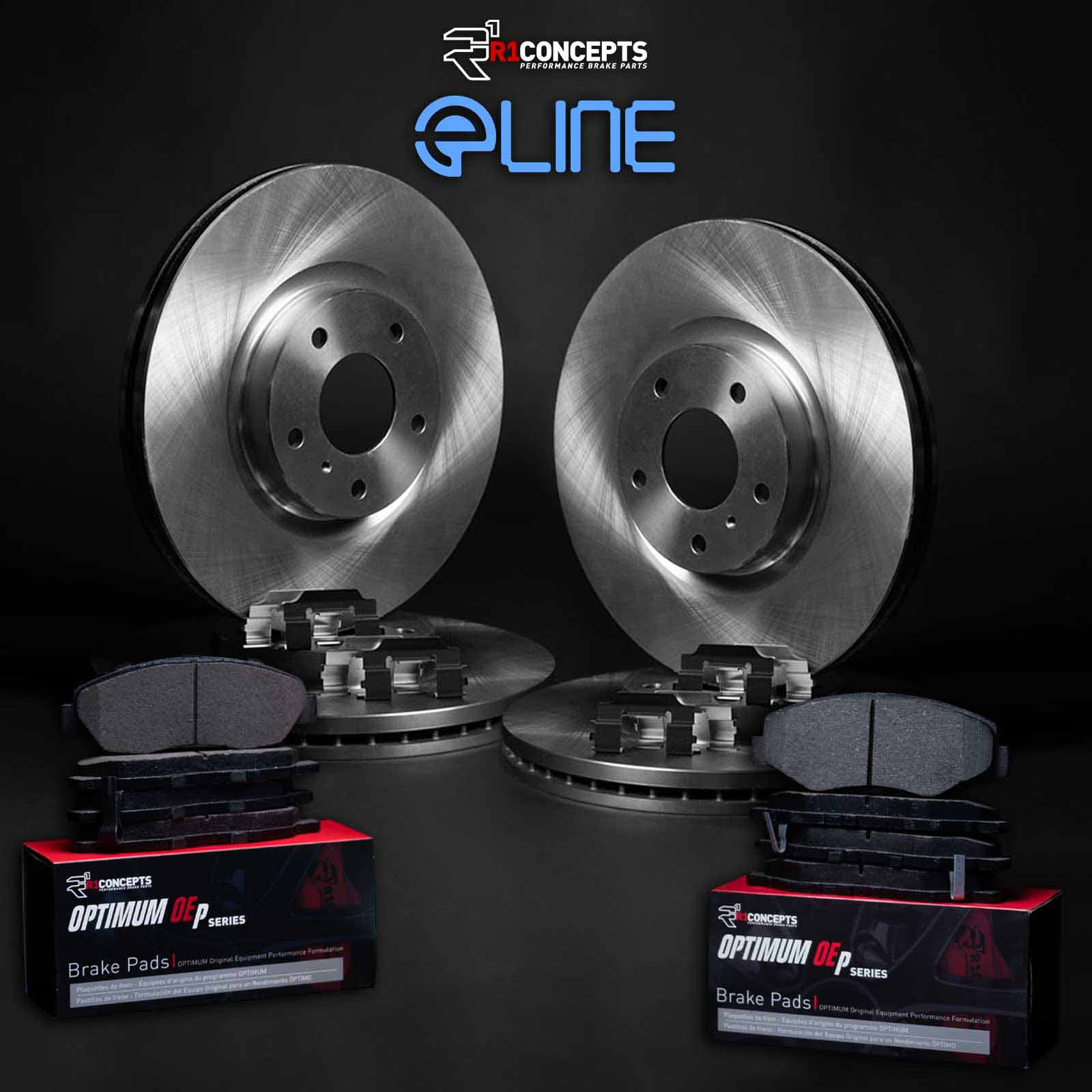 R1 Concepts Kit Rotori Freno Anteriori E Posteriori - Serie Carbon, Ghisa G3000, WDPN2-45028