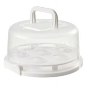 Cake Carrier with Lid and Handle, Cupcake Carrier Holder Cupcakes, Plastic Round Cake Transport Storage Container