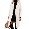 thumbnail image 7 of Women's Long Sleeve Lapel Button Down Casual Trench Coat Outwear Beige L, 7 of 7