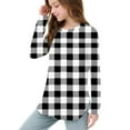thumbnail image 6 of OVBMPZD Lightweight Fall Shirts for Girls Kids Black Tunic Crewneck Checkered Side Split Pullover Blouses Girls Blouse Size 3 Years, 6 of 6