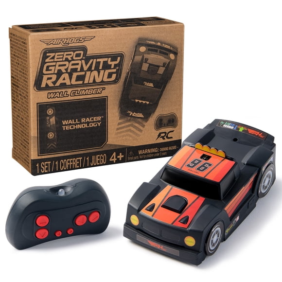 Air Hogs, Zero Gravity Racing Wall Climber, USB-C Rechargeable Wall Racer Truck, Black Indoor RC Car, Over 4-Inches, Kids Toys for Ages 4 and up