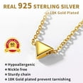 thumbnail image 4 of ChicSilver 14K Gold Plated Delicate Triangle Necklaces Hypoallergenic 925 Sterling Silver Valentines Day Birthday Jewelry Gift for Women Mom Wife, 4 of 7