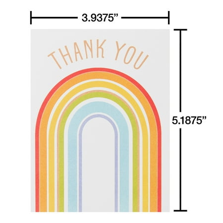 American Greetings Thank You Stationery with Envelopes, Rainbow Multi-color (20-Count)