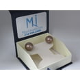 thumbnail image 2 of 14K Yellow and White Gold Plated 12MM Freshwater Cultured Black/ White and Brown Champagne Pearl Stud Post Earrings for Womens gifts With Secure Push Back by Mauli Jewels, 2 of 6
