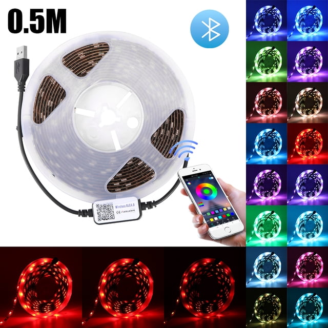 Tira De Luz Led Rgb 5050 Usb Cinta De Luz Flexible Soporte De Teléfono Control De Aplicación Bluetooth Scienceny HA024359-01