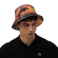 thumbnail image 6 of Daiia Sunset Dancing Dolphin B Pattern Bucket Hat - Trendy Cotton Sun Hat for Beach, Golf, Fishing - Fun Outdoor Vacation Boonie for Men and Women, 6 of 9
