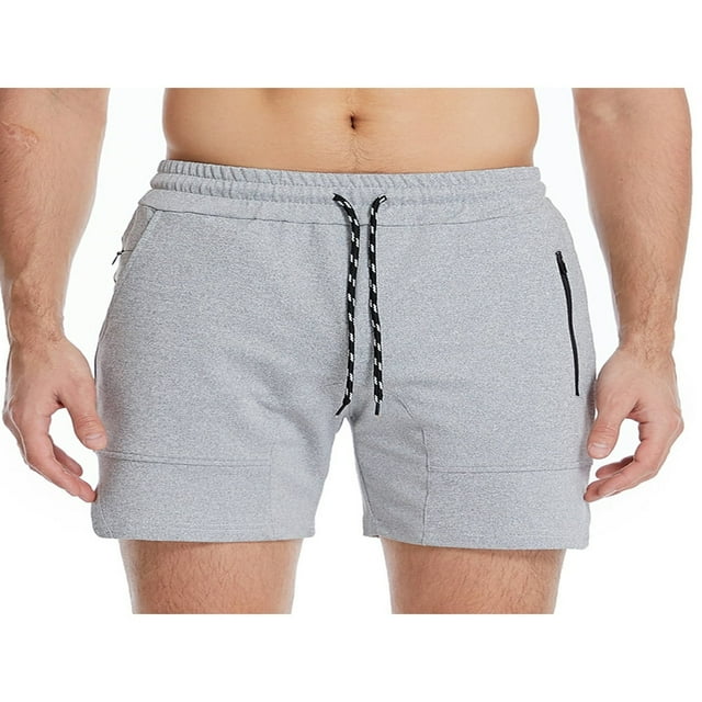 MesaSe Men Casual Sports Shorts Quick-drying Solid Color Running Training Fitness Short Pants with Pockets