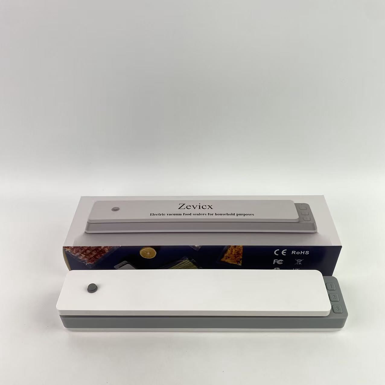 Zevicx Electric vacuum food sealers for household purposes,Vacuum food machine,compact sealing machine,60 KPa suction power,automatic sealing, small, white