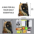 thumbnail image 2 of Pofeuu Abstract Gold Floral Galaxy Print Drawstring Backpack Water Resistant String Bag Sports Sackpack Gym Sack with Side Pocket for Men Women, 2 of 6