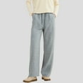 thumbnail image 2 of EDFBUYKRS Female Women Pants Casual Womens Cargo Pants Tall Inseam Women's Casual Pants High Waisted Wide Leg Trousers for Everyday Wear Jogging Travel Comfortable Elastic Drawstring Pure Color S, 2 of 4