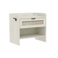 thumbnail image 1 of Bohemian rattan nightstand con type c estación de carga - 1 cajón y abiertos almacenamiento para dormitorio, oficina o sala de estar, 1 of 5