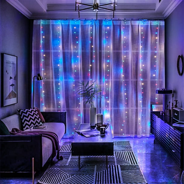 Acheter Guirlande lumineuse LED 300 LED blanc chaud, éclairage de  décoration d'intérieur, rideau de chambre à coucher éclairé, fête
