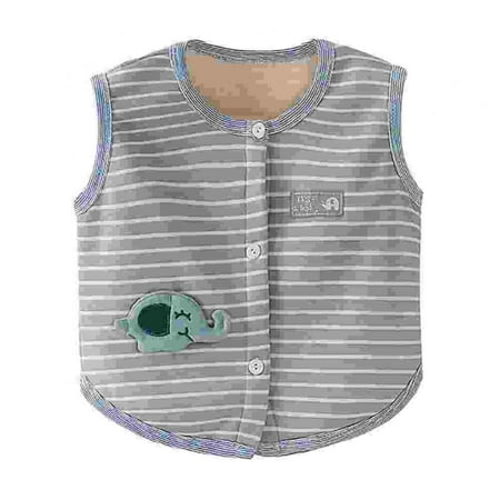 

Savlot Newborn Baby Girls Boys Thicken Striped Vests Unisex Infants Sleeveless Waistcoat Fall Winter Spring