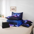 thumbnail image 6 of Feelyou Modern Tokyo Samurai Bedding Comforter Set 7 Pieces, Japanese City Scenes Full Bedding Set, Cartoon Anime Warrior Reversible Fitted Sheet Flat Sheet, Microfiber Bedroom Decor, 6 of 8