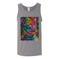 thumbnail image 3 of Colorful Cat Portrait | Cat Lover Owner | Dean Russo Art Animal Lover Mens Sleeveless Top, Heather Grey, 3XL, 3 of 5