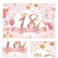 thumbnail image 3 of Yuarrent Telón de fondo Fotografía Prop Fondo Tela Plegable 18th Birthday Party Supply Telón de fondo Kits de decoración para fiestas, 3 of 6