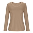 thumbnail image 7 of Ribbed Long Sleeve T Shirts for Womens Slim-fit Sexy Lace V Neck Blouses Stretchy Fitted Outdoor Y18K Tops, 7 of 7