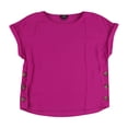thumbnail image 1 of Jones New York Blouse en Tricot à Col Ras du Cou avec Poignets pour Femmes, Rose, Petite, PM, 1 of 2