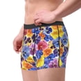 thumbnail image 2 of Uemuo The Garden Tricolor Pansy Flower Pattern Men's Boxer Briefs,Trunk Anti-Chafing,Comfortable, Durable, and Stylish Underwear-Medium, 2 of 9