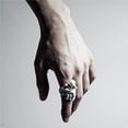 thumbnail image 3 of Qarigey Anillo de diseño de cabeza de anciano, anillos de escultura de aleación de concha clásica, joyería de mano Universal para boda, aro de fiesta Ropa, zapatos y accesorios Miscelánea tipo 11, 3 of 6