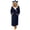 Navy#320922aa, variant on Women's Hooded Fleece Bathrobe with Cat Ears Comfy Plush Long Robes Winter Warm Wrap Robe Cute House Coat with Pockets & Belt for Relaxing at Home Black L