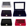 thumbnail image 3 of TISHITA Velvet Case Earring Necklace Organizer Display Jewelry Storage Box Black, 3 of 8