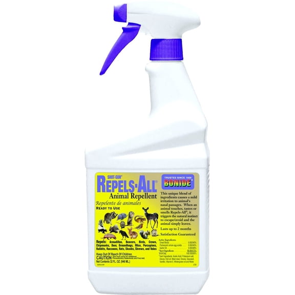 Bonide Repels-All Animal Repellent - All Purpose, Garlic Scent, Liquid - 1 Quart