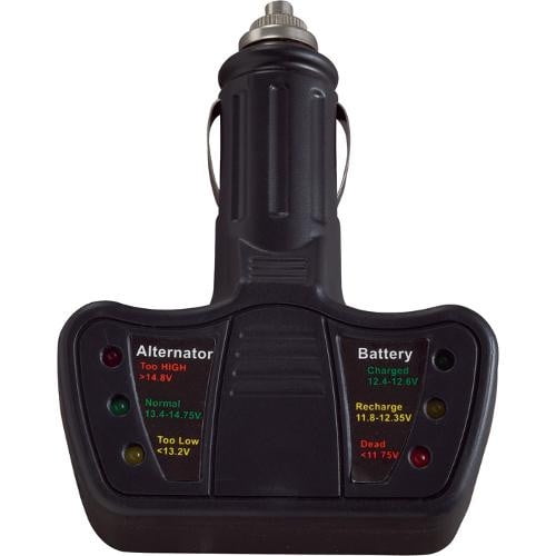Instant LED Car Battery & Alternator Tester Plugs Into Cigarette Lighter Socket