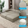 Mjkone Modern Modular LShape Sectional Sofa,Faux Leather Oversized