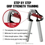 GD IRON GRIP Hand Grip Strengthener (Grip Strength Trainer) Premium Forearm Strengthener (EXT.80 - 55~176lbs, With Handle Extensions) Adjustable Hand Gripper for Grip Strength