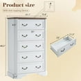 thumbnail image 2 of VANACC Farmhouse 48" Tall 5 Drawers Dresser for Bedroom, Wood Rustic Chest, Closet Organizer for Bedroom, Living Room, Hallway, Antique White, 2 of 6