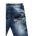thumbnail image 4 of CULTURA Baby Boy's Toddler Jeans, Elastic Waist Inside Slim Wash Basic Stretch Denim Pants, Blue -Thick Stitch, 2T, 4 of 8