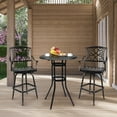thumbnail image 5 of Outdoor Patio Round Bar Table with 2" Umbrella Hole, Tall Pub Height Bistro Table for Porch Backyard Cast Aluminum, 5 of 8