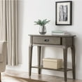 thumbnail image 3 of Leick Home 22032-GR Stratus One Drawer Condo/Apartment Hall Console with Shelf, Smoke Gray Wash, 3 of 24