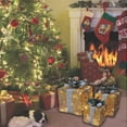 thumbnail image 2 of Citi-Talent Christmas 2-Tone Gold Outdoor Lighted Fabric Gift Box Lawn Decoration - Set of 3, 2 of 2