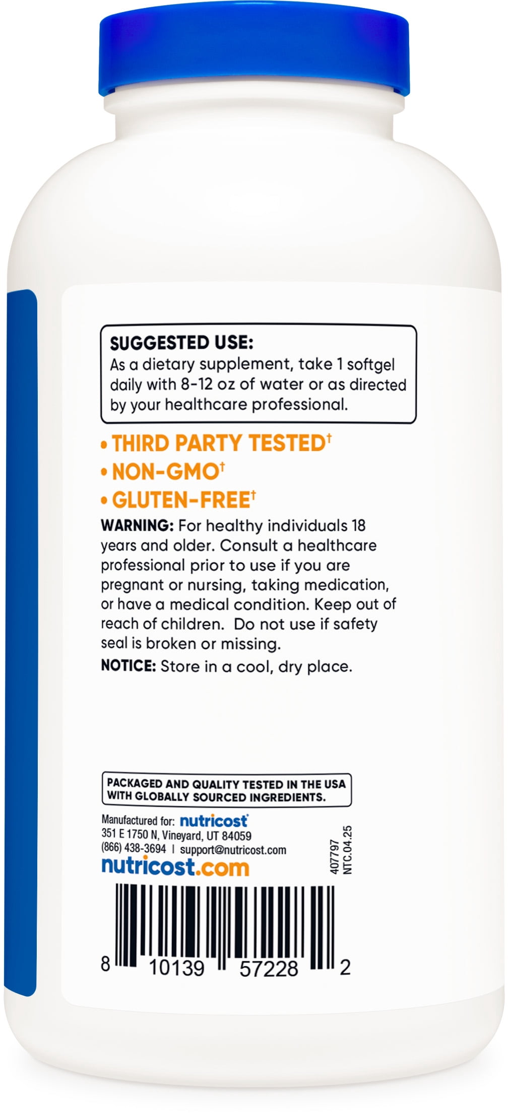 Nutricost Fish Oil Supplement 1000mg, 240 Softgels - 560mg of Omega-3