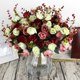 thumbnail image 5 of Ramo de rosas y peonías de seda artificial para decoración del hogar, bodas, fiestas – flores artificiales para centros de mesa o regalos, arreglo duradero de 12 pulgadas, 5 of 5