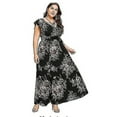 thumbnail image 1 of Womens Boho Vintage Print Split Long Maxi Dress, 1 of 3